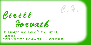 cirill horvath business card